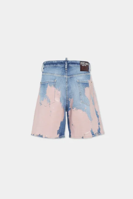 Dsquared2 Pink Latex Wash Boxer Jean Shorts (4)