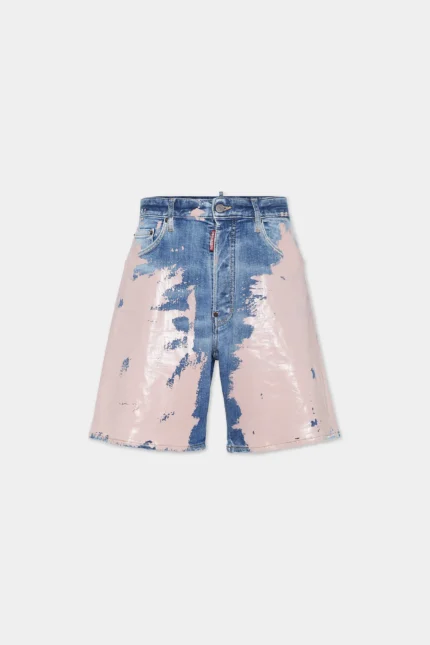 Dsquared2 Pink Latex Wash Boxer Jean Shorts (5)