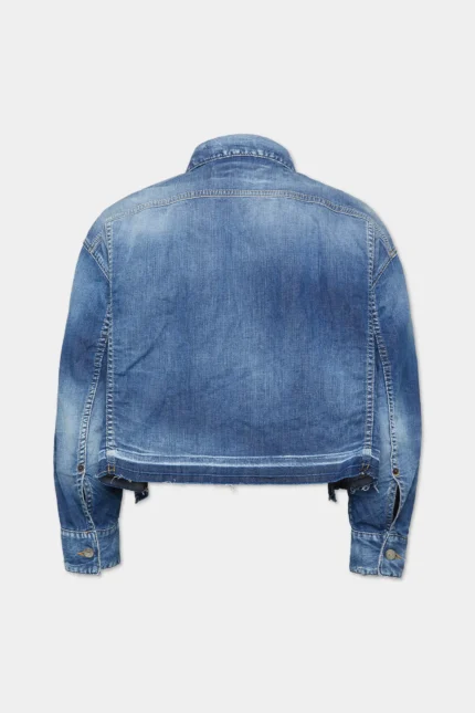 Dsquared2 Summer Lovers Medium Wash Maxi Jean Jacke (4)